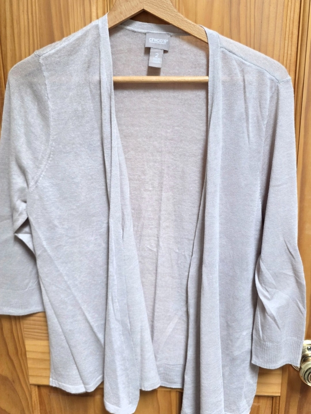 Chico's Light Beige Open Drape Women's Cardigan
